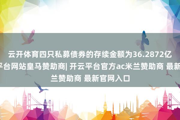 云开体育四只私募债券的存续金额为36.2872亿元-开云平台网站皇马赞助商| 开云平台官方ac米兰赞助商 最新官网入口