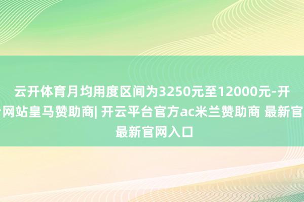 云开体育月均用度区间为3250元至12000元-开云平台网站皇马赞助商| 开云平台官方ac米兰赞助商 最新官网入口