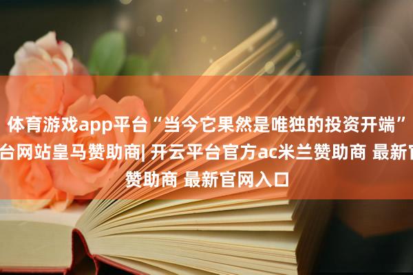 体育游戏app平台“当今它果然是唯独的投资开端”-开云平台网站皇马赞助商| 开云平台官方ac米兰赞助商 最新官网入口