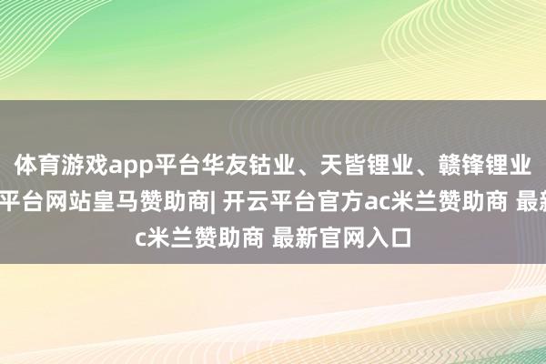 体育游戏app平台华友钴业、天皆锂业、赣锋锂业拉升-开云平台网站皇马赞助商| 开云平台官方ac米兰赞助商 最新官网入口