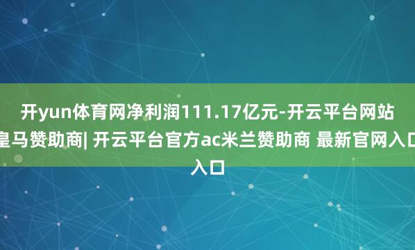 开yun体育网净利润111.17亿元-开云平台网站皇马赞助商| 开云平台官方ac米兰赞助商 最新官网入口