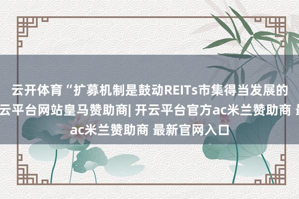 云开体育“扩募机制是鼓动REITs市集得当发展的进军阶梯-开云平台网站皇马赞助商| 开云平台官方ac米兰赞助商 最新官网入口
