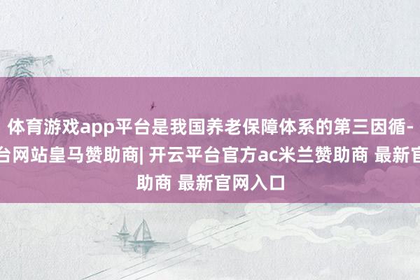 体育游戏app平台是我国养老保障体系的第三因循-开云平台网站皇马赞助商| 开云平台官方ac米兰赞助商 最新官网入口